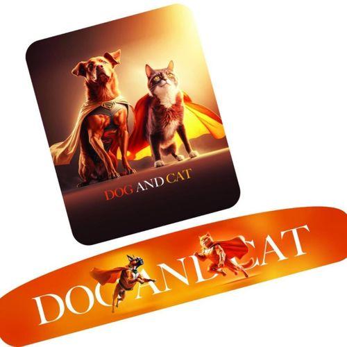 Dog And Cat Kare Bilek Destekli MousePad ve KlavyePad Takım 2'li