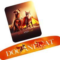 Dog And Cat Kare Bilek Destekli MousePad ve KlavyePad Takım 2'li