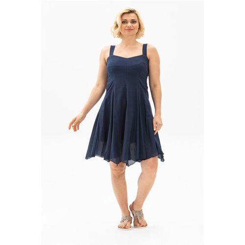 Kolsuz Vual Emel Kısa Yazlık Elbise Lacivert Lcvt