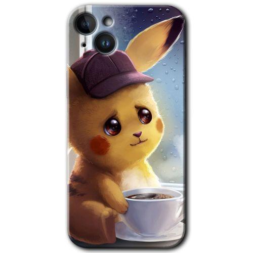 Potkal Hediye Fabrikası iPhone 14 Plus Kılıf HD Desen Baskılı Arka Kapak - Üzgün Pikaçu