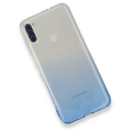 XD Samsung Galaxy A11 Kılıf Lüx Çift Renkli Silikon - Mavi