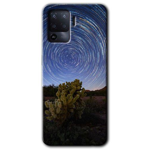 OPPO Oppo Reno 5 Lite Kılıf HD Desen Baskılı Arka Kapak + Temperli Cam - Eclipse Sky