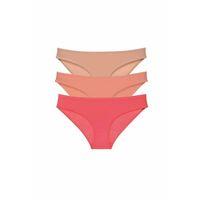 3 adet Süper Eko Set Likralı Kadın Slip Külot Ten Pudra Fuşya