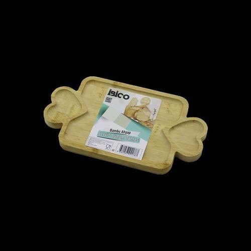 Bambu Ahşap Servis Tepsisi 25x14 cm - 3 Bölmeli Sunum Tahtası