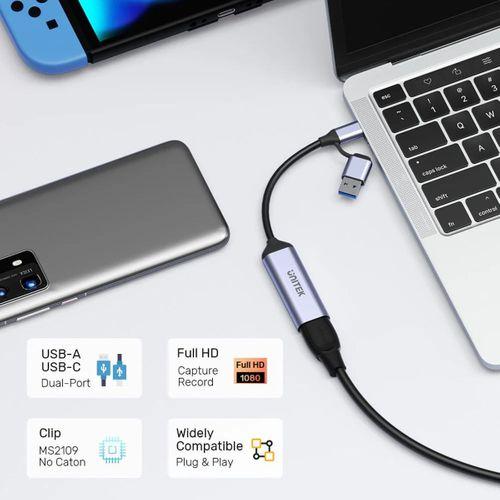 UNITEK 4K VIDEO CAPTURE KART HDMI TO USB-C/A (V1167A)