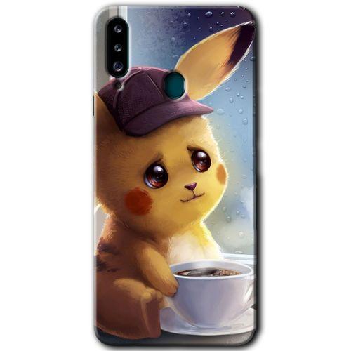 Galaxy A20s Kılıf HD Desen Baskılı Arka Kapak - Üzgün Pikaçu
