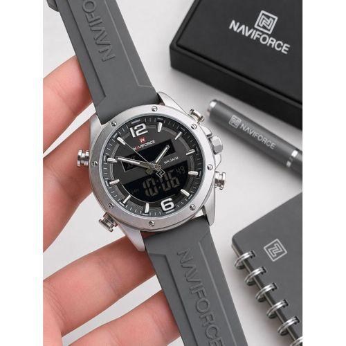 Naviforce Silokon Kordon Dijital & Analoğ Mekanizma Bileklik Hediyeli 3 ATM Erkek Kol Saati NF9264.3