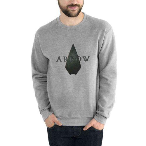 Arrow Logo Baskılı Gri Erkek Sweatshirt