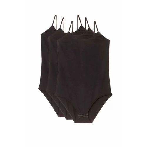 3 Adet İp Askılı Kadın Çıtçıtlı Body Siyah