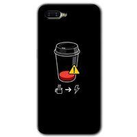 Oppo Rx 17 Neo Kılıf HD Desen Baskılı Arka Kapak + Temperli Cam - Coffee Battery