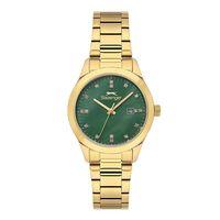 Slazenger SL.09.2465.3.02 Quartz Çelik Altın Rengi Yeşil Kadran 32 mm Kadın Kol Saati