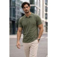 Orlando Polo Yaka Pike Kumaş Relaxed Fit Basic Düğmeli Relaxed Fit Erkek T-Shirt - Haki