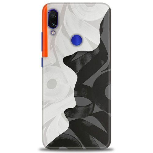 Xiaomi Redmi Note 7 Kılıf HD Baskılı Kılıf - Turuncu Çizgi + Tam Ekran Koruyucu