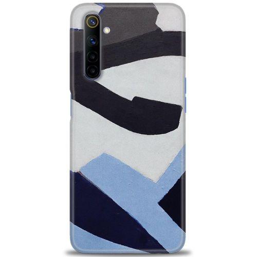 Realme 6 Kılıf HD Baskılı Kılıf - Gri Mavi + Tam Ekran Koruyucu