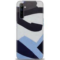 Realme 6 Kılıf HD Baskılı Kılıf - Gri Mavi + Tam Ekran Koruyucu