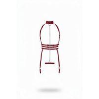 Bordo Harness Takım Zincir Detaylı Boyunluklu Vücut Aksesuarı - Brf233