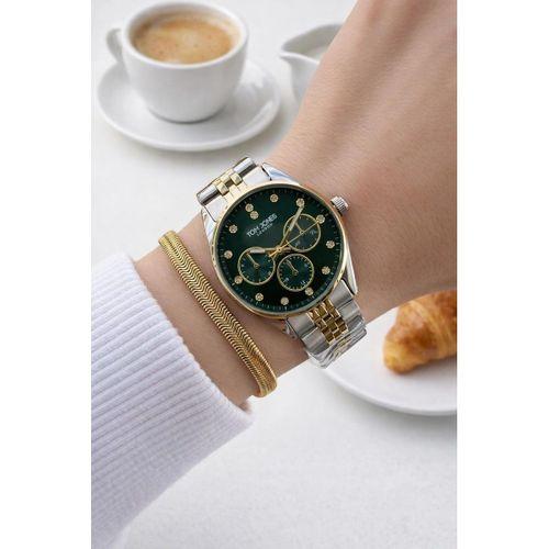 Tom Jones Çelik Kordon 2 Yıl Garantili 3 Atm Suya Dayanıklı Kadın Kol Saati+Bileklik BTJ.1384.5