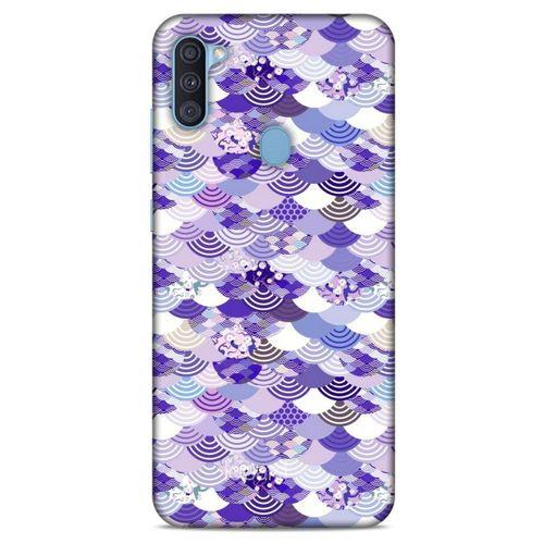 Samsung Galaxy A11 Kılıf Pastel Renkler (15) Antişok Kılıf Mor Beyaz