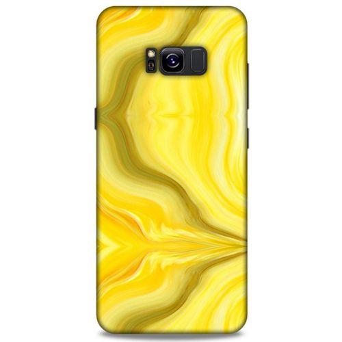 Mermer Desenli (11) Tema Tam Koruma Sarı Samsung Galaxy S8 Plus Kılıf