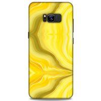 Mermer Desenli (11) Tema Tam Koruma Sarı Samsung Galaxy S8 Plus Kılıf