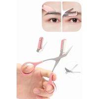 Kavisli Kaş Kirpik Düzeltici Bıyık Alma Taraklı Kaş Makası Yüz Bakım Seti Makas