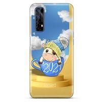 Oppo Realme 7 Kılıf FunnyMaX (3) Kapak Sarı Kupa Köpek