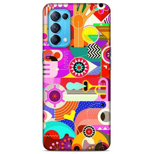 Lopard Oppo Reno 5 5G Uyumlu Kılıf Soyut Sanat (19) Baskılı Kılıfları