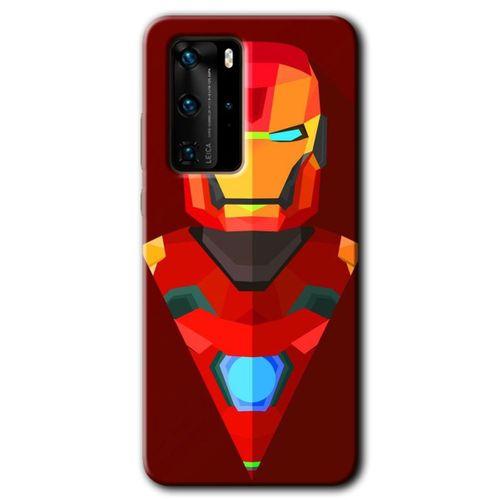 Potkal Hediye Fabrikası Huawei P40 Pro Kılıf HD Desen Baskılı Arka Kapak - İron Man Çizim
