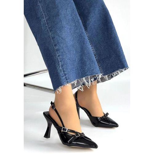 Tetti Siyah Rugan Topuklu Ayakkabı