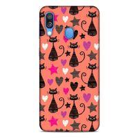 Lopard Samsung Galaxy A40 Uyumlu Kılıf Kediler (10) Full Koruma Kılıfı Kalpli Kedi