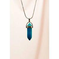 Aquamarin Doğal Taşı Zincirli El Yapımı Tasarımlı Kolye Uç: 3,5 cm Zincir: 20 cm Kutulu