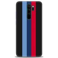 Xiaomi Redmi Note 8 Pro Kılıf HD Baskılı Kılıf - Bordo Çubuk + Tam Ekran Koruyucu