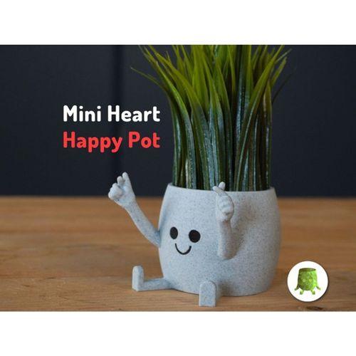 Mini Kalp Mutlu Saksı 3D Baskı (Bu ürün Sadece Plastik parçadır - Almadan Önce Soru Sorabilirsiniz)