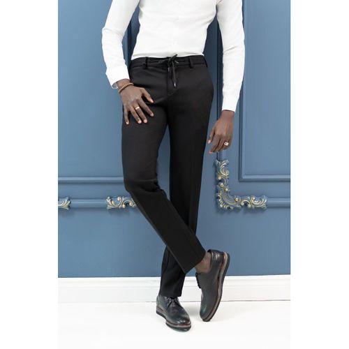 Regular Fit Armürlü Beli İplikli Astarsız Rayon Kışlık Kumaş Pantolon