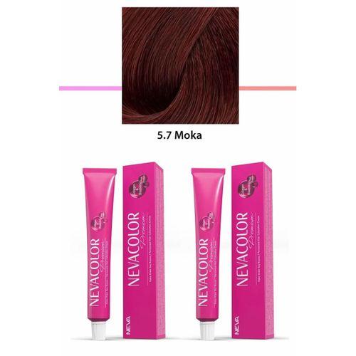 2 li Set Premium 5.7 Moka - Kalıcı Krem Saç Boyası 2 X 50 g Tüp