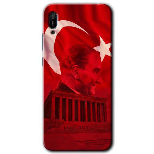 Huawei Y6 2019 HD Baskılı Kılıf + 9D Tam Ekran Koruyucu - Anıtkabir Atatürk