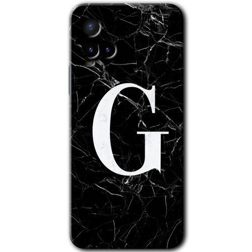 Vivo Y33s HD Baskılı Kılıf + 9D Tam Ekran Koruyucu - Siyah Mermer Desenli G Harfi