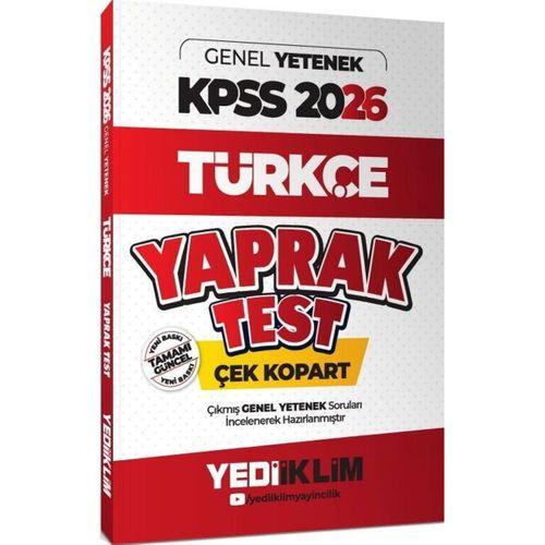 2026 KPSS Genel Yetenek Türkçe Çek Kopart Yaprak Test Yediiklim Yayınları