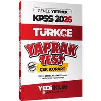 2026 KPSS Genel Yetenek Türkçe Çek Kopart Yaprak Test Yediiklim Yayınları
