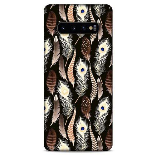 Samsung Galaxy S10 Plus Kılıf Desenli Özel Seri Tüyler (8) Baskılı Kılıf