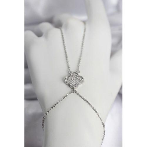 Pirinç Gümüş Renk Yonca Model Kadın Şahmeran