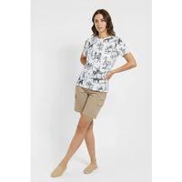 Beyaz Dinozor Desenli Tişört – Regular Kalıp, Bisiklet Yaka, Dijital Baskılı Pamuklu T-Shirt - Beyaz