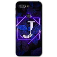 General Mobile GM 9 Pro Kılıf HD Desen Baskılı Arka Kapak - Dark Neon Yaprak J Harfi