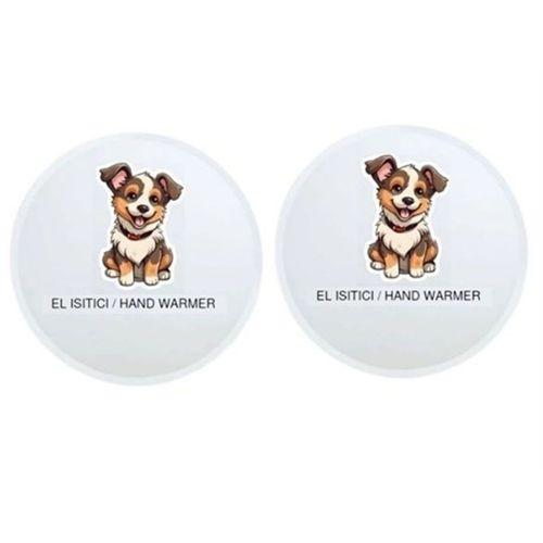 Sevimli Köpek Cep Sobası,El Isıtıcı,2 Adet Sıcak Su Torbası Pvc  9Cm