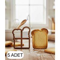 5Li Ekmek Şeklinde Kurabiye Kalıbı Hamur Kesici Şeker ve Oyun Hamuru İçin Tek Parça Kalıp