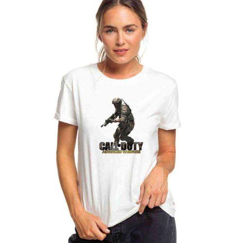 Call Of Duty Advanced Warfare Baskılı Beyaz Kadın Tshirt