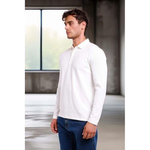 Ridley Regular Fit Doubleface Interlok Polo Yaka Erkek Sweatshirt - Beyaz