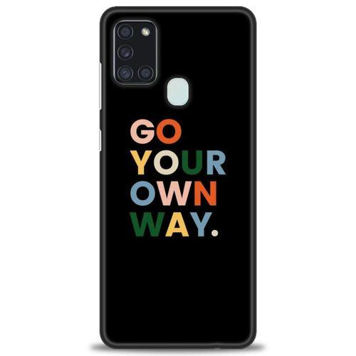 Samsung Galaxy A21S Kılıf HD Baskılı Kılıf - Go Your + Tam Ekran Koruyucu
