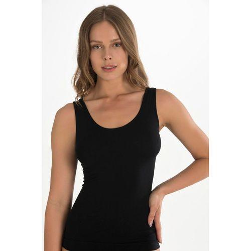 Geniş Askılı Siyah Ribana Atlet