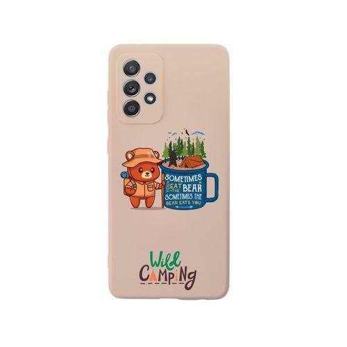Samsung A52 Wild Camping Premium Silikonlu Pembe Telefon Kılıfı
